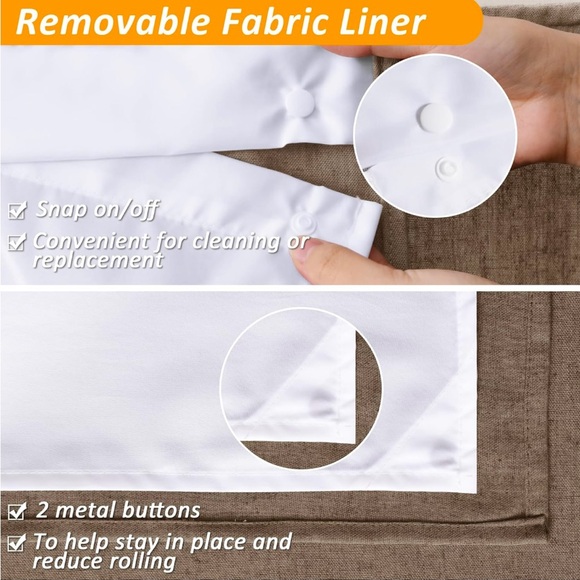 Naturoom Extra Long Shower Curtains 78” Tan Linen Shower Curtain with Liner Set - Picture 4 of 9